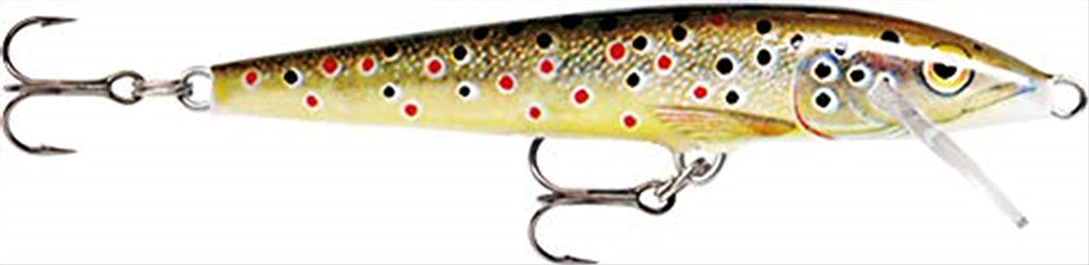 Rapala Original Floating F-7 brown trout lure in action, boosting top-water bites and versatile retrieves.