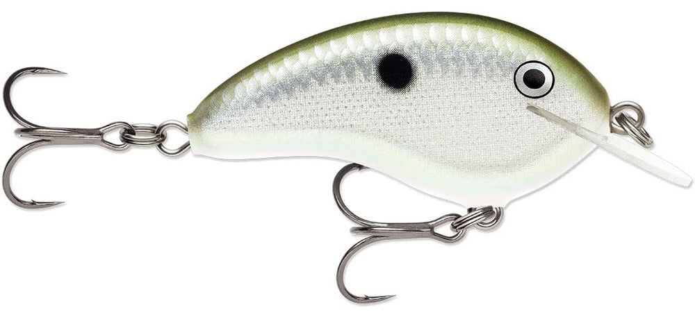 Rapala Ott's Garage Tiny Crankbait in Green Gizzard Shad for finesse bass fishing.