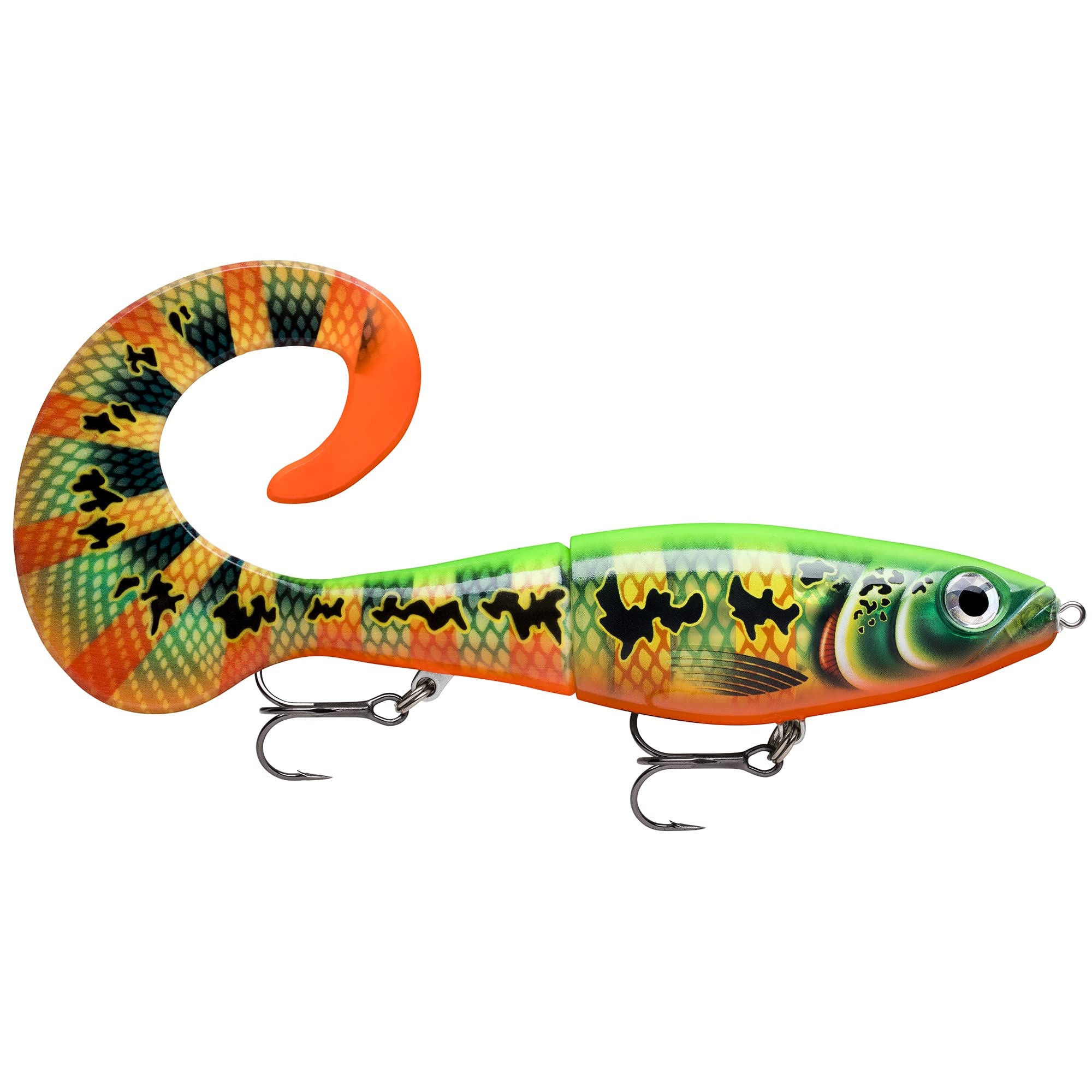Rapala Peacock X-Rap Otus lure showcases vivid color and lifelike action to entice strikes.