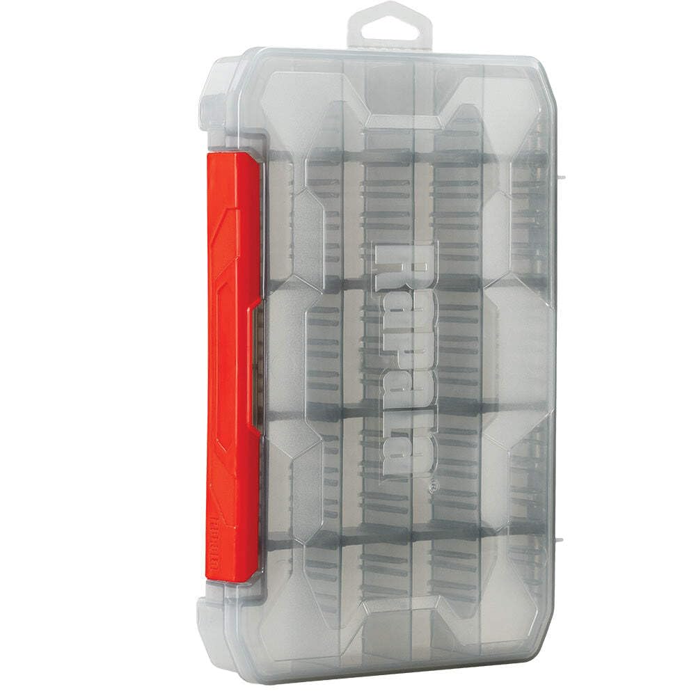 Rapala RapStack 3600 tackle tray dividers keep hooks organized and accessible during saltwater fishing.
