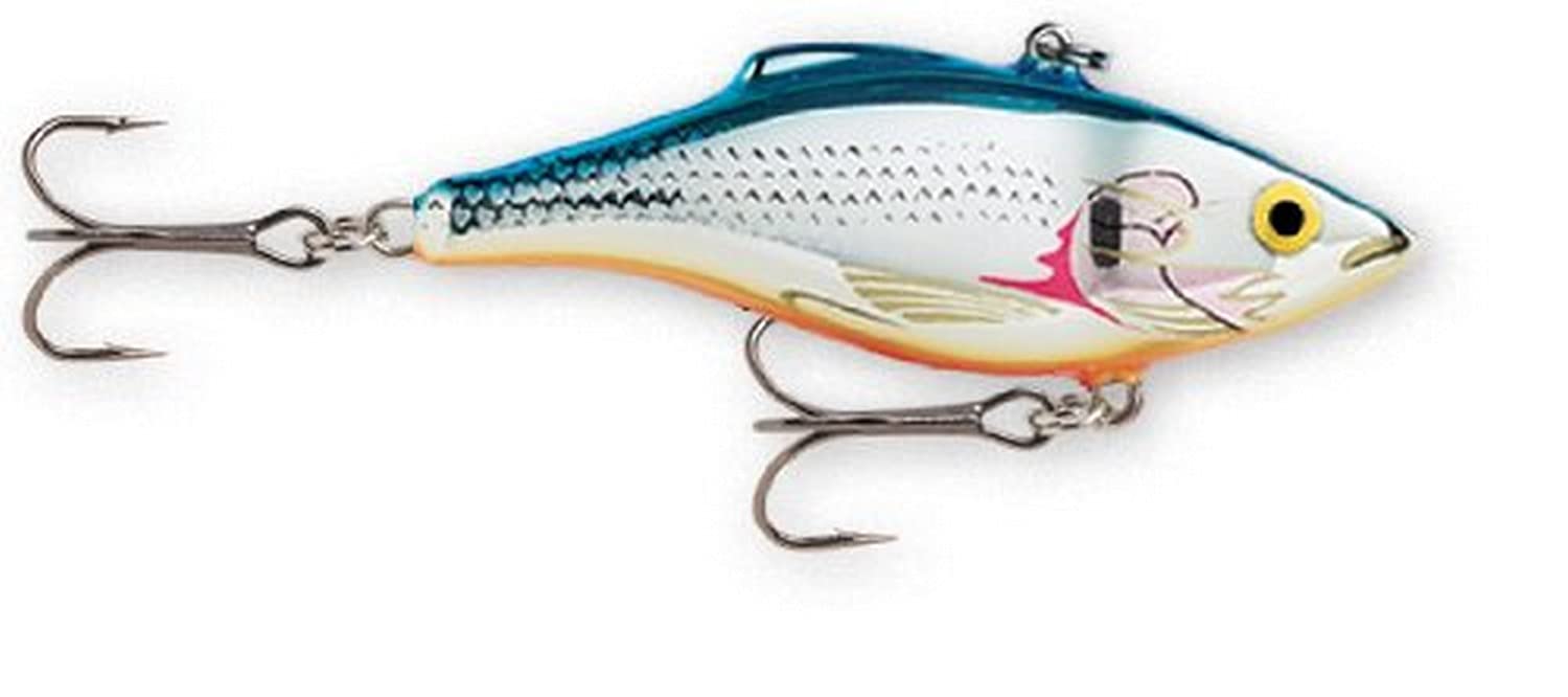 Rapala Rattlin Lipless Crankbait in Silver Blue, ideal for bass, pike, and walleye.