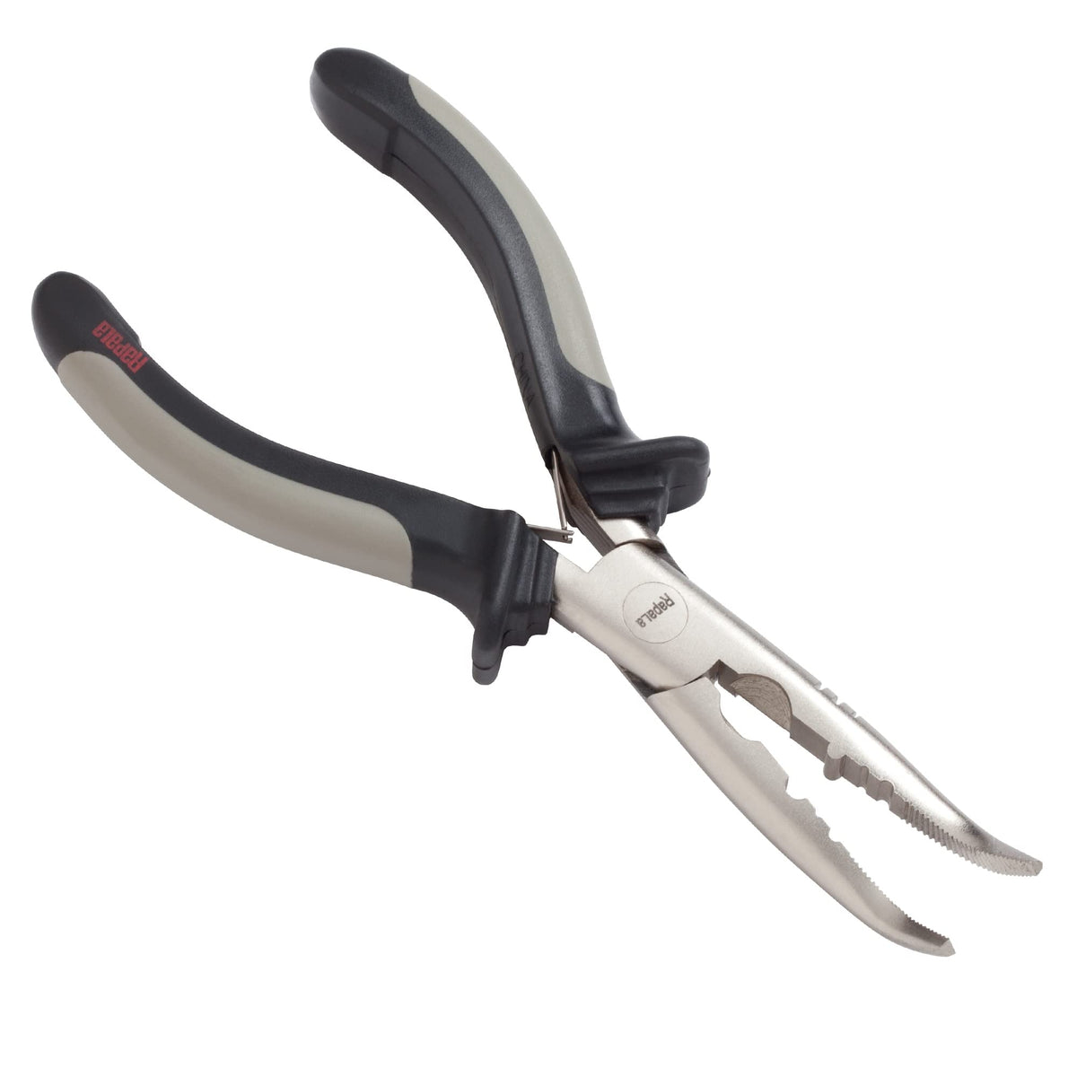 Rapala RCPC6 curved pliers in action delivering precise lure control.
