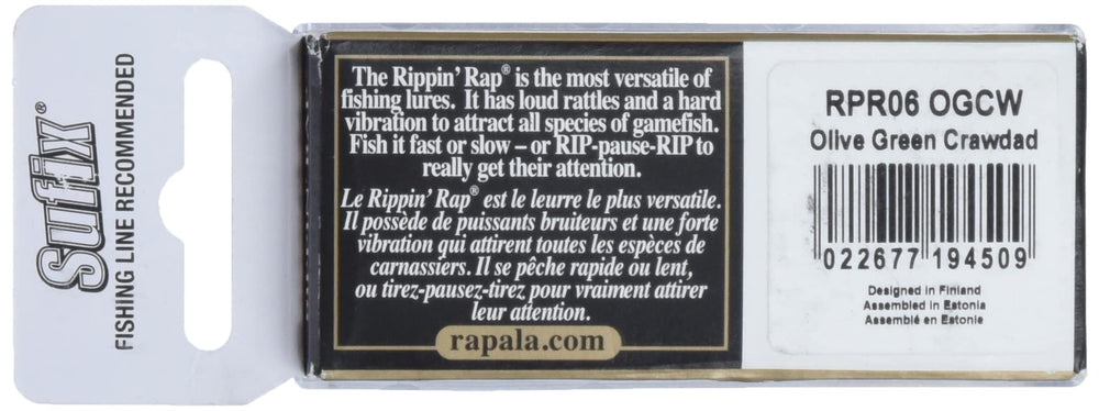 Rapala Rippin' Rap 06 long-casting action view supports long reach on casts.