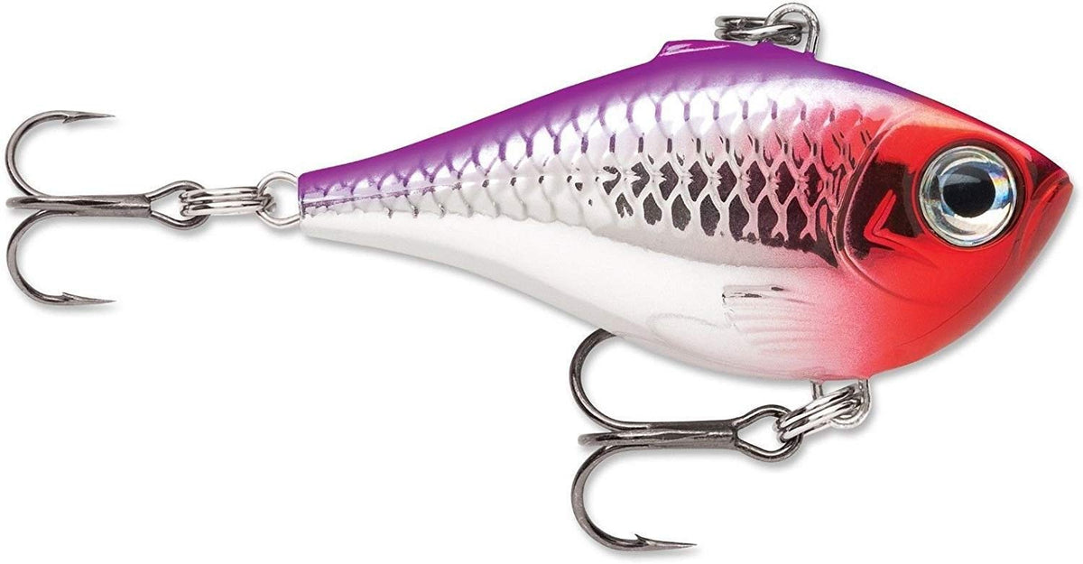 Rapala Rippin' Rap 06 Purple Clown lure in water, vivid color for attracting predatory fish