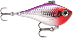 Rapala Rippin' Rap 06 Purple Clown lure in water, vivid color for attracting predatory fish