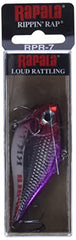 Rapala Rippin' Rap 07 Purple Clown lure side view highlights bold color for visibility.