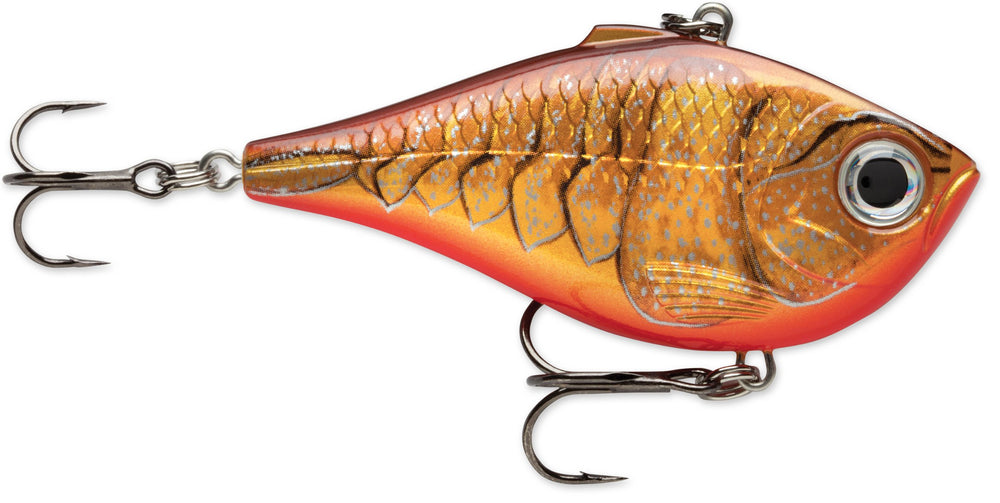 Rapala Rippin' Rap in dark brown crawdad delivers vibrant vibration for multi-species freshwater fishing.