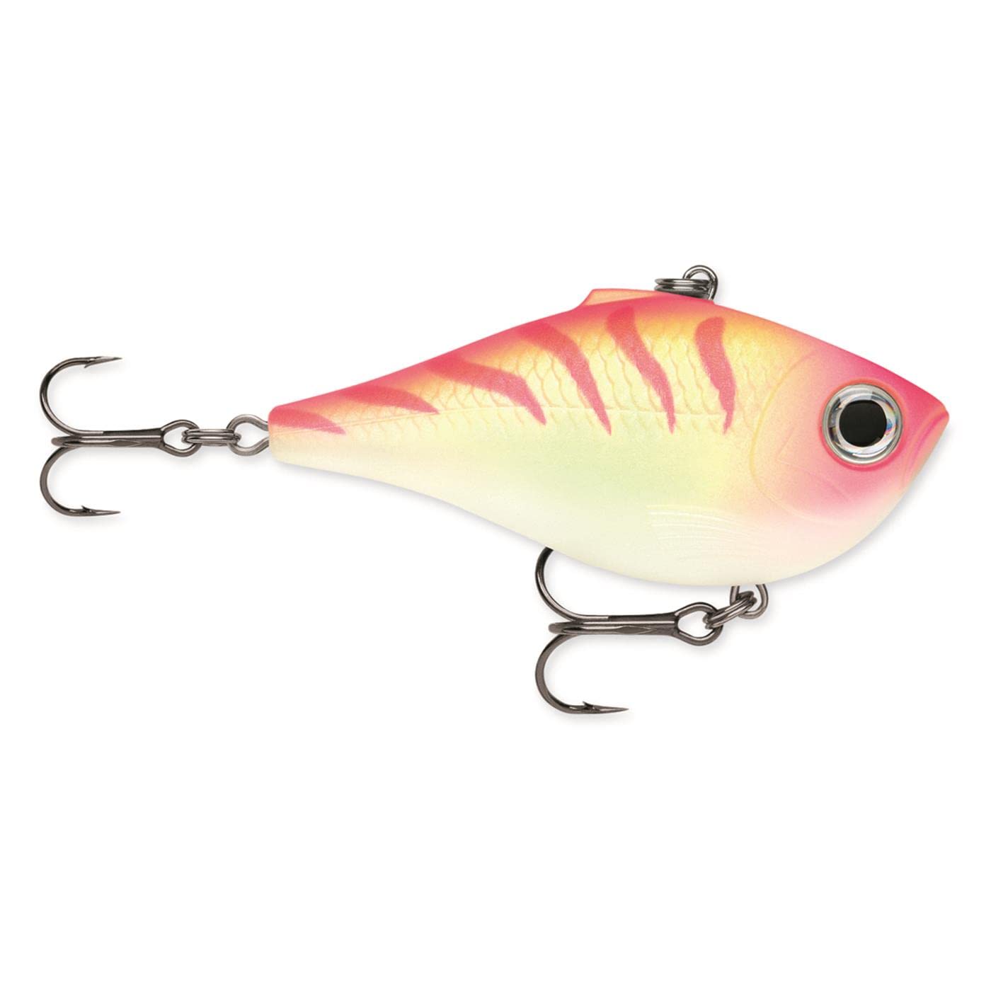Rapala Rippin' Rap 2in Pink Tiger UV overview shows lifelike action to attract bites.