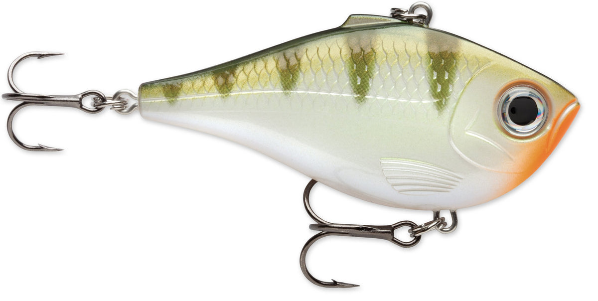 Rapala Rippin' Rap 2in Yellow Perch lipless lure with BB rattle, ideal for multi-species fishing
