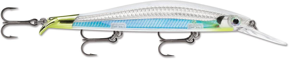 Rapala RipStop Deep Moss Back Shiner angled lure for long casts and pauses to trigger bites.