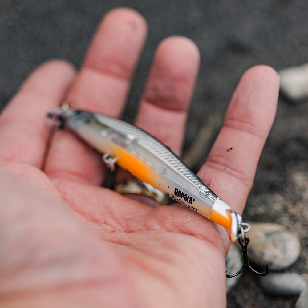 Rapala RipStop Elite Blue lure tail detail emphasizes hard plastic boot tail