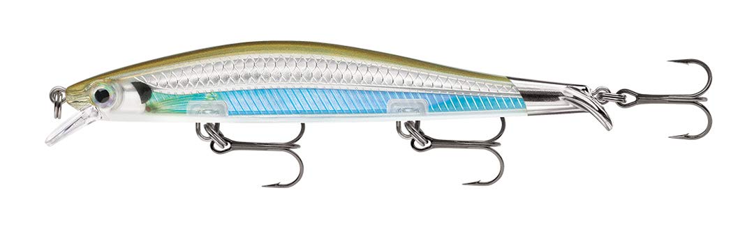 Rapala RipStop Moss Back Shiner front view showing fast-ripping action