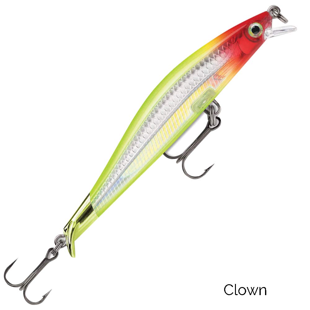 Rapala RipStop 9 Clown lure packaging demonstrates ready-to-use setup.