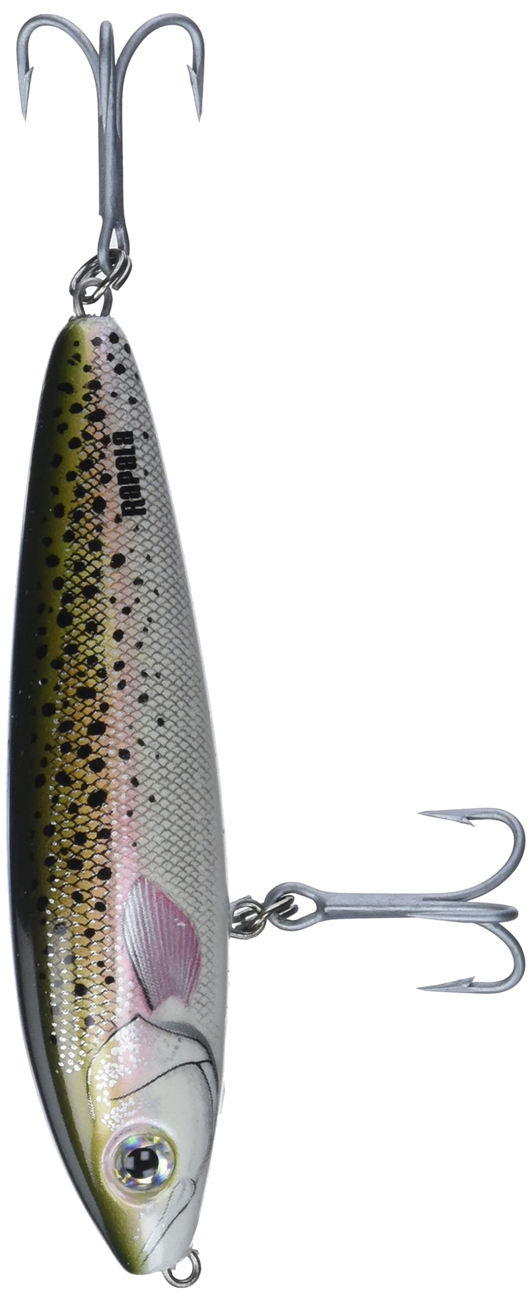 Rapala Saltwater Skitter Walk 11 hot chartreuse action demonstrates surface-walking motion for strikes.