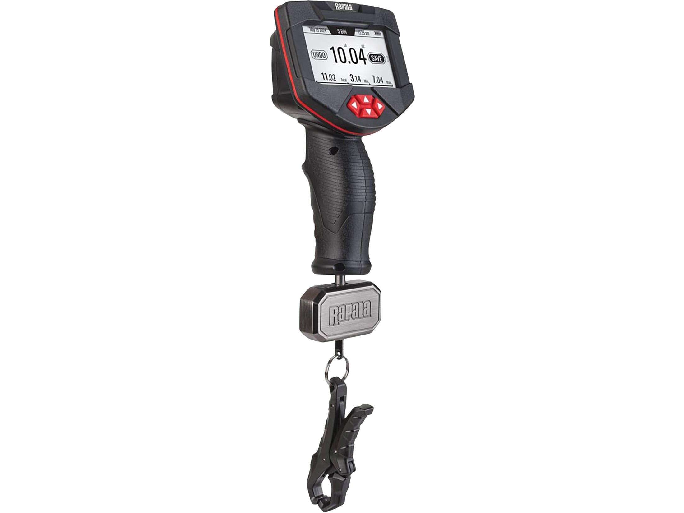 Rapala scale ready in tackle bag enabling quick weigh-ins anywhere.