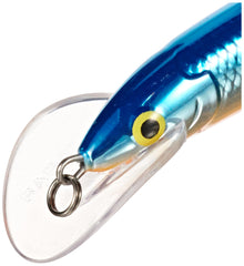 Rapala Scatter Rap Deep Husky Jerk 10 Silver Blue close-up of finish and hooks