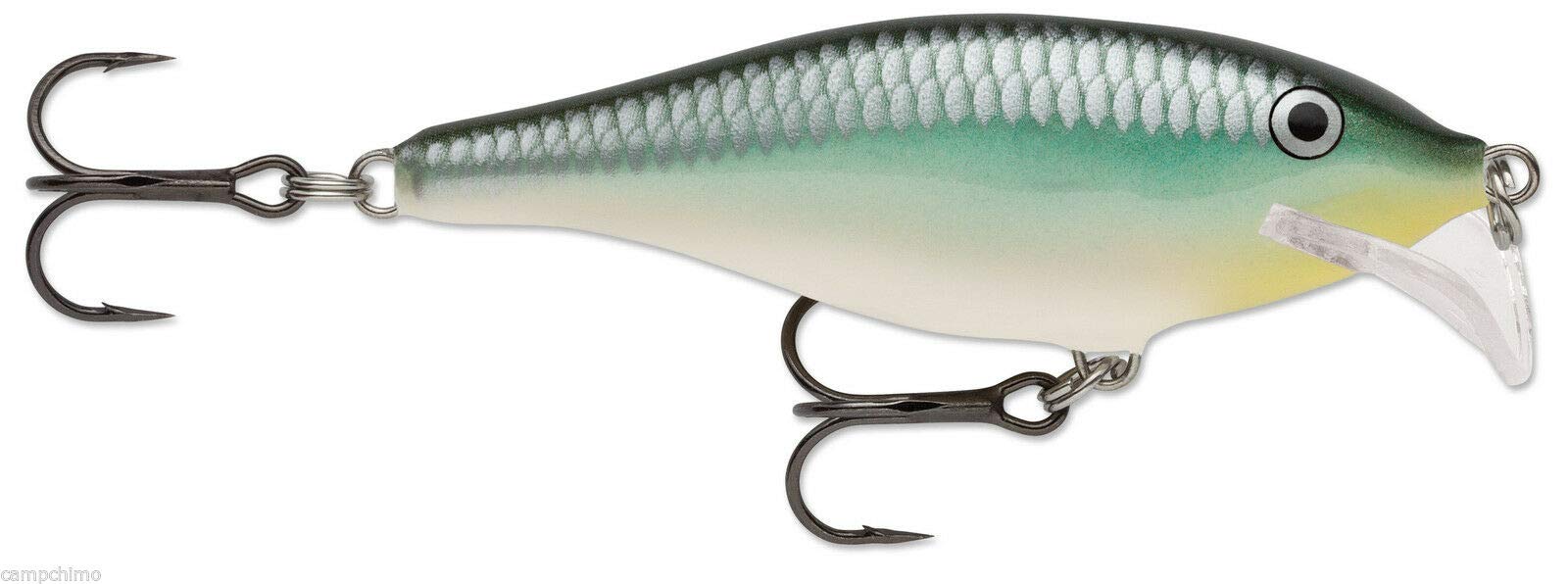 Rapala Scatter Rap Shad Deep 07 Blue Back Herring lure front view showing precise swim in deep water