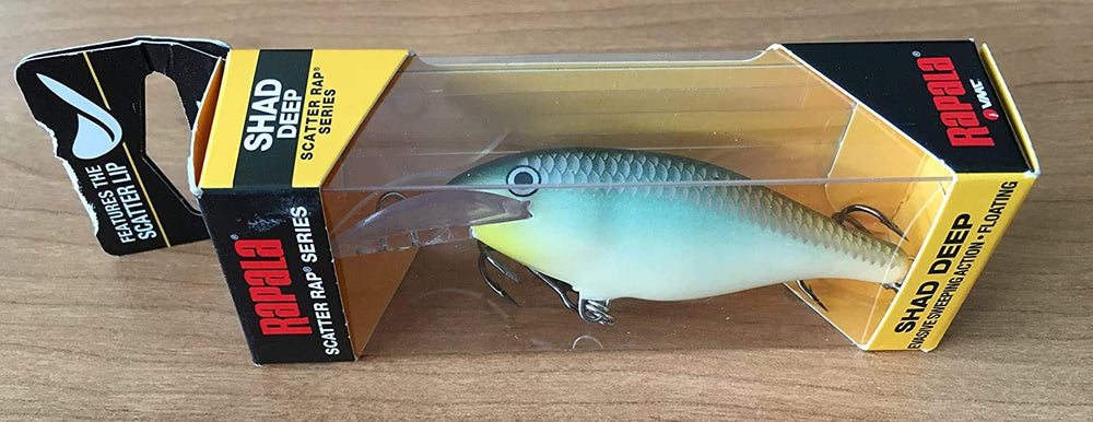 Rapala Scatter Rap Shad Deep 07 Blue Back Herring lure side view highlighting head-down design for slow fade