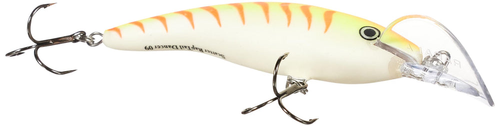 Rapala Scatter Rap Tail Dancer 09 orange tiger UV lure side view showing lifelike wobble and color