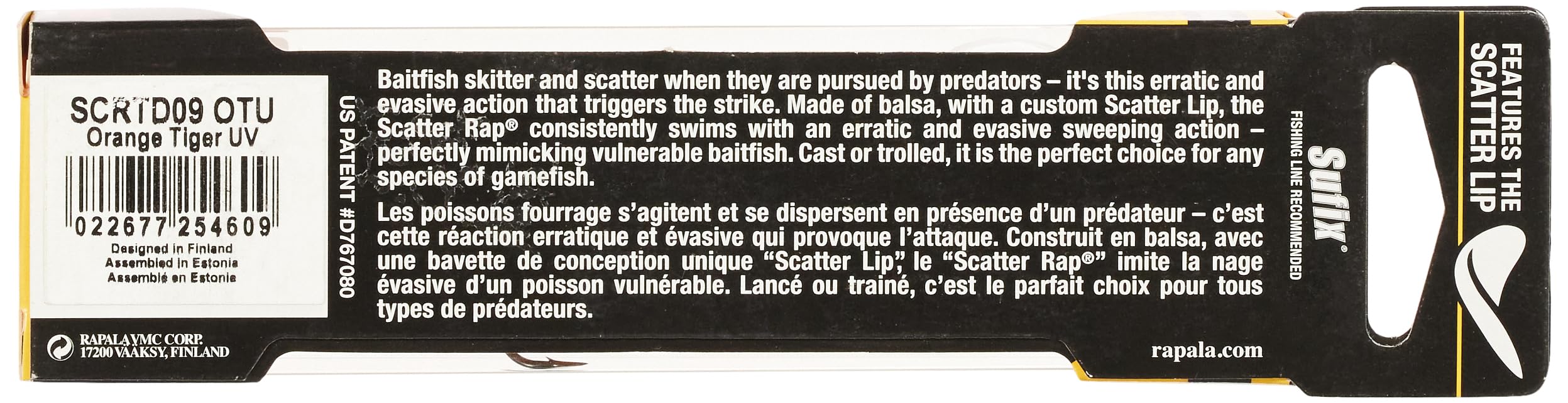 Rapala SCRTD09OTU packaging image showing travel-ready, lightweight lure packaging