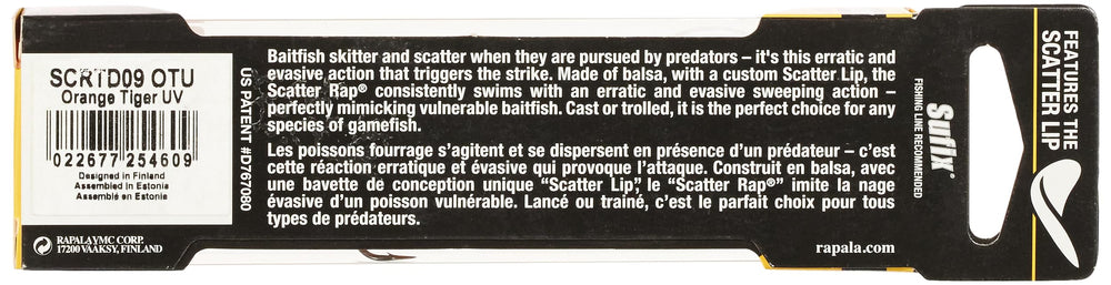 Rapala SCRTD09OTU packaging image showing travel-ready, lightweight lure packaging