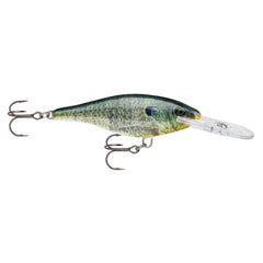 Rapala Shad Rap 07 Live Bluegill lure front view showing balanced action in the strike zone.