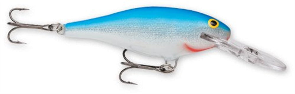 Rapala Shad Rap 08 Blue lure with wounded minnow action for casting and trolling