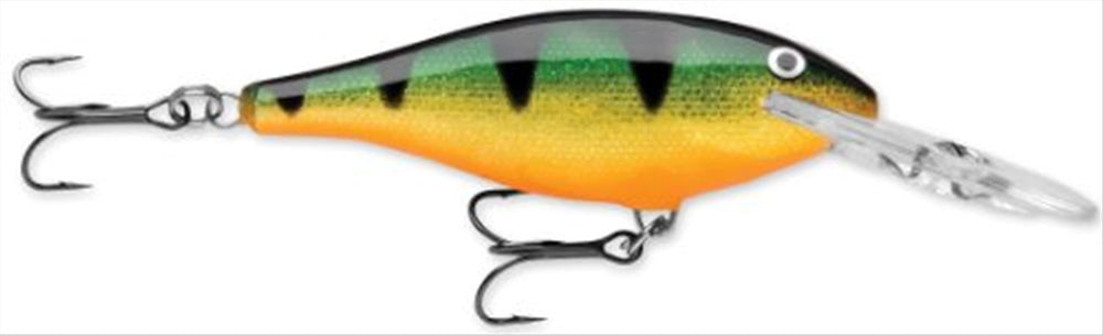 Rapala Shad Rap 08 perch color offers versatile casting and trolling action.