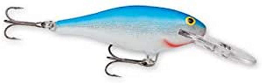 Rapala Shad Rap 09 Blue lure in action; mimics baitfish to attract predatory fish