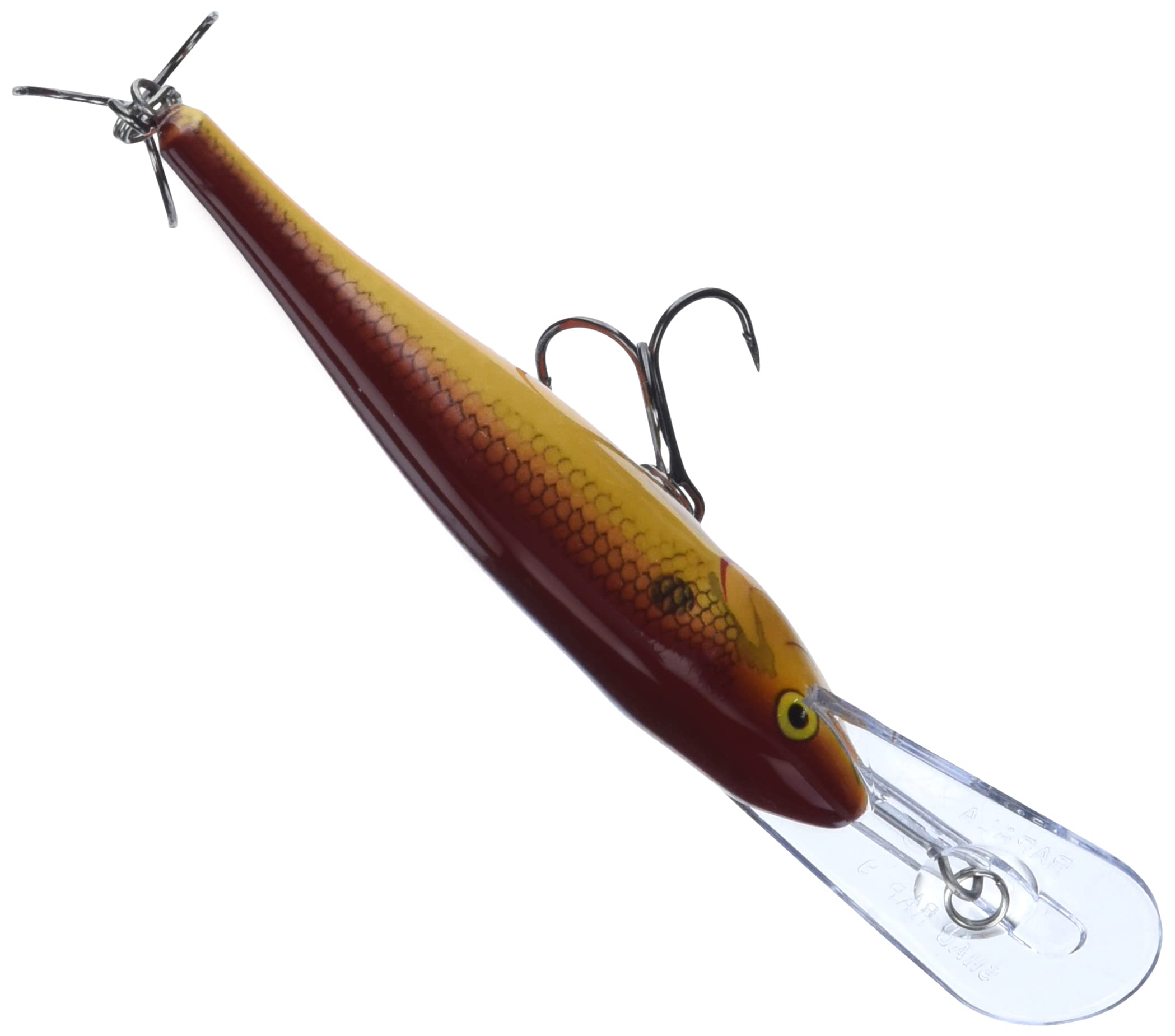 Rapala Shad Rap 09 Crawdad constructed from premium balsa wood for buoyant performance.