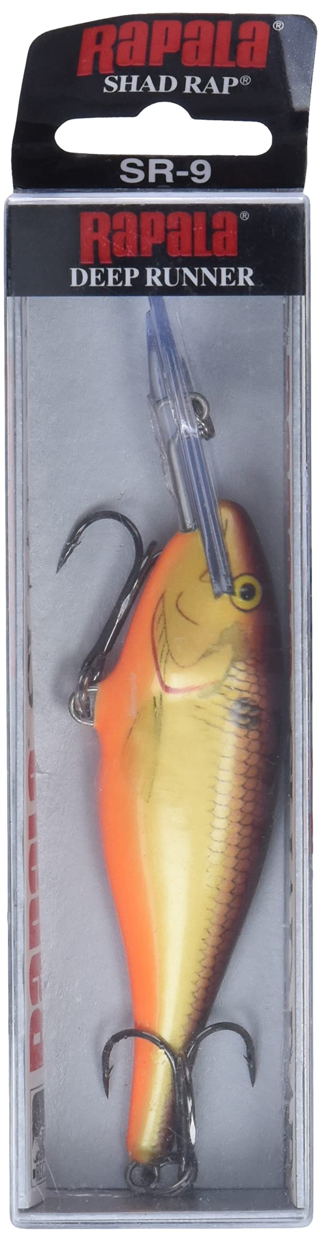 Rapala Shad Rap 09 Crawdad features VMC black nickel treble hooks for reliable hookups.