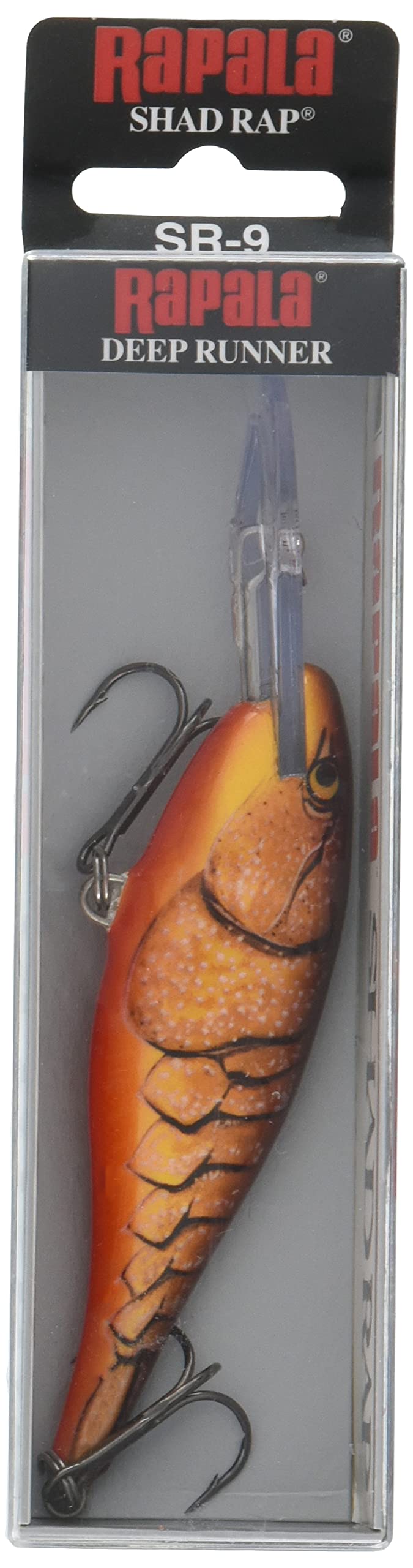 Rapala Shad Rap 09 Dark Brown Crawdad, front view, versatile for freshwater casting and trolling