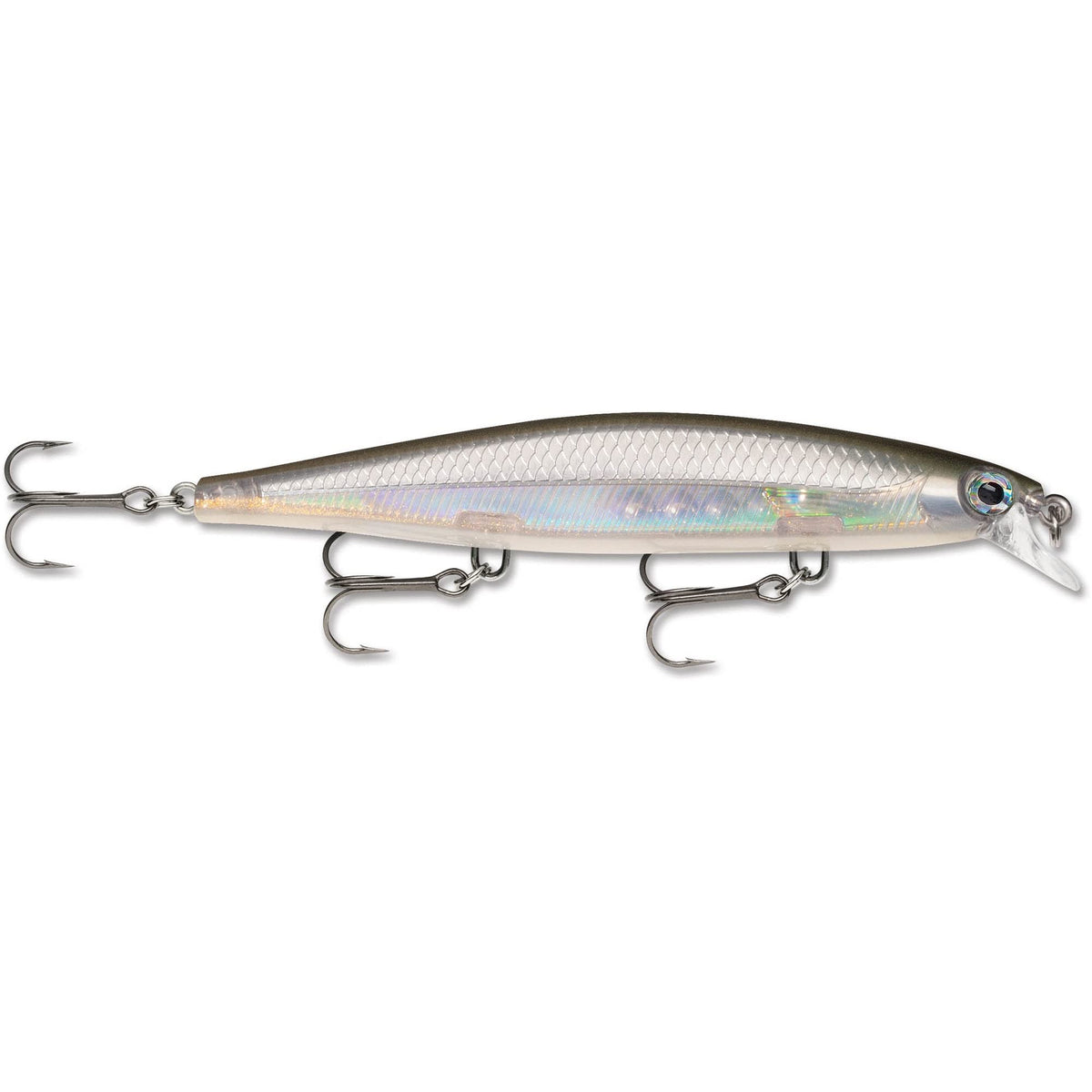 Rapala Shadow Rap 11 Ghost Shiner in action, lifelike minnow lure for versatile freshwater fishing.