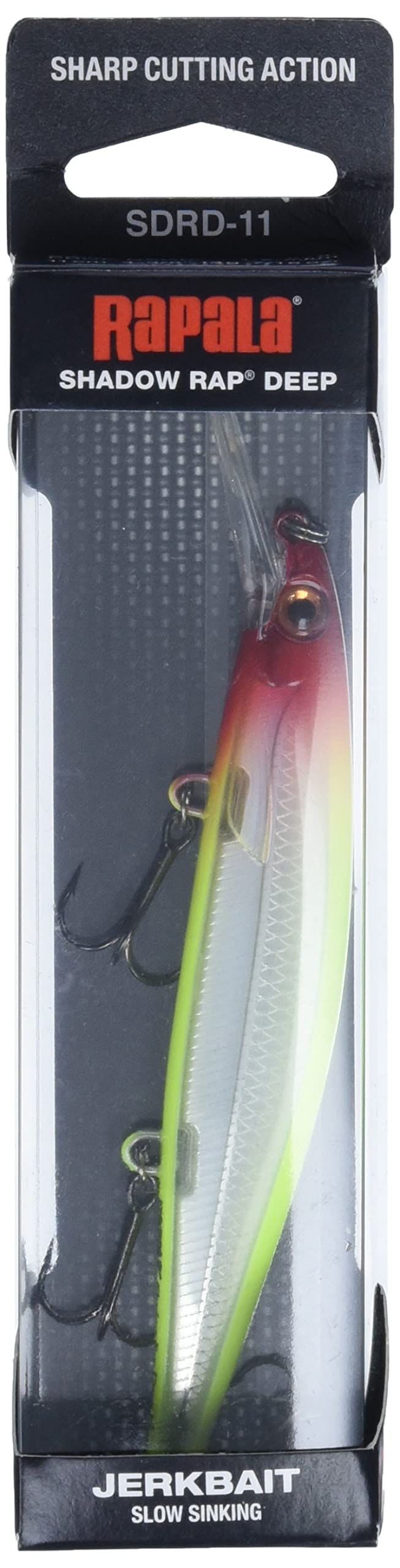 Rapala Shadow Rap Deep 11 Clown underwater detail captures realistic texture and finish.