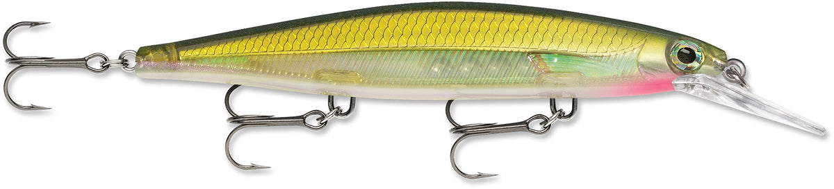 Rapala Shadow Rap Deep 11 Olive Green front view with lifelike finish