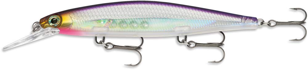 Rapala Shadow Rap Deep 11 Purpledescent front view with lifelike finish for bass lure realism