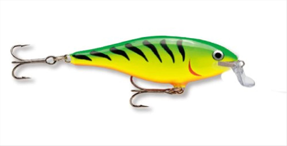 Rapala Shallow Shad Rap 09 Firetiger lure with precise shallow wobble for skinny-water fishing