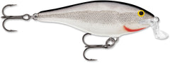Rapala Shallow Shad Rap 09 Silver lure creating a wounded minnow wobble for shallow water