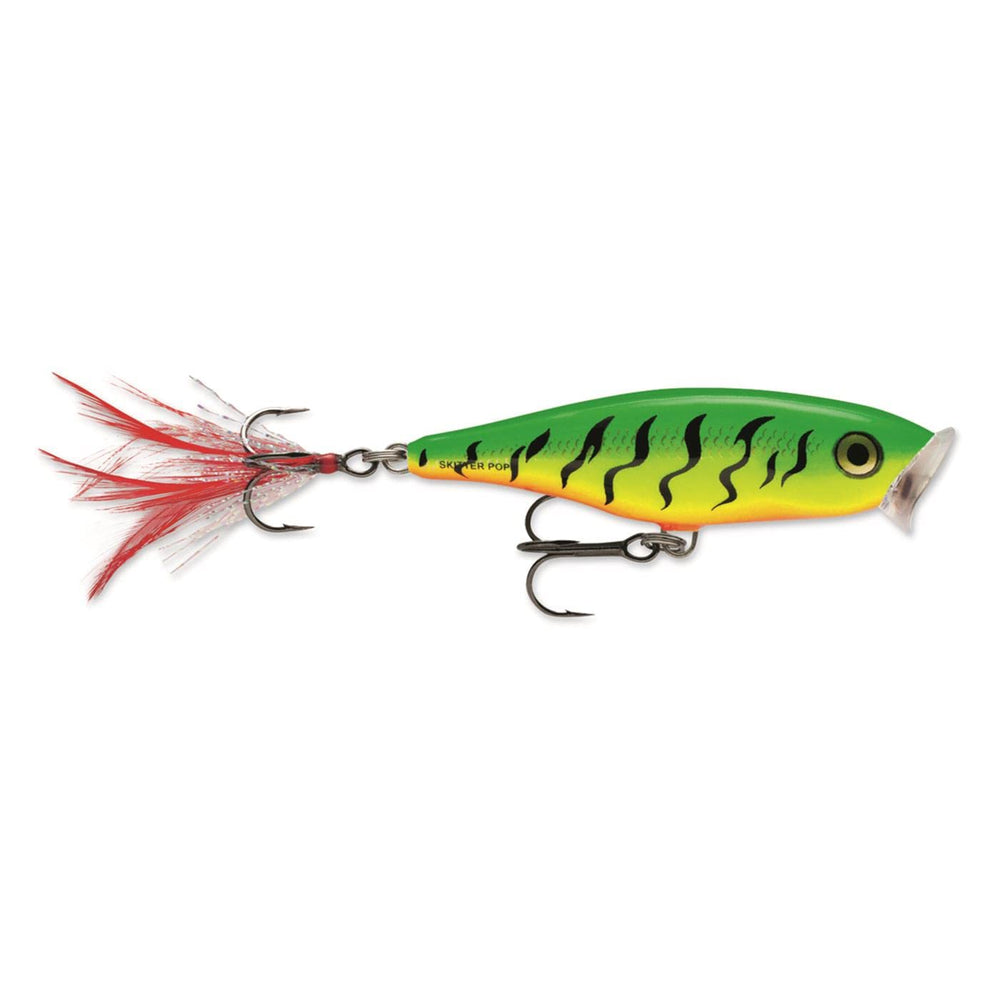 Rapala Skitter Pop durable hardware features strong hooks for repeated use.