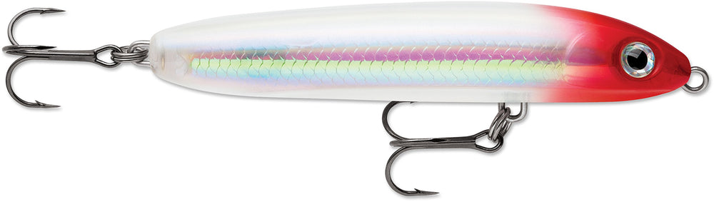 Rapala Skitter V 10 Ghost Red close-up highlighting vivid color ideal for surface action