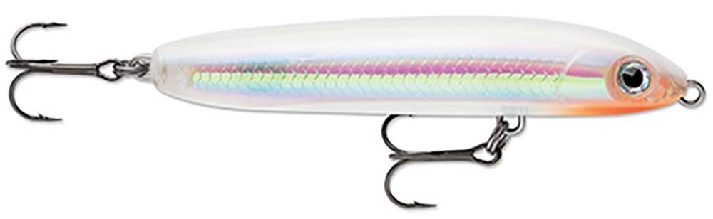 Rapala Skitter V 13 Glass Ghost lure shows lifelike finish for surface strikes