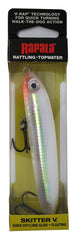 Rapala Skitter V Glass Ghost lure glints underwater for topwater strikes