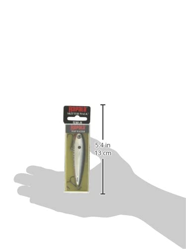 Rapala Skitter Walk 08 Chrome closeup eyes highlighting 3D holographic detail.