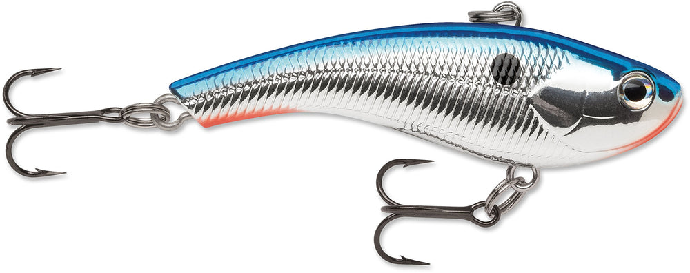 Rapala Slab Rap 05 Chrome Blue lure with reflective finish attracts fish during cast and retrieve