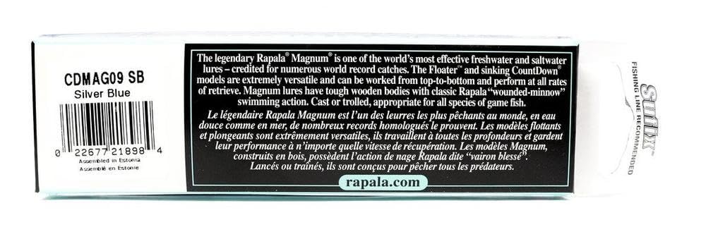 Rapala SM CD9MAG minnow countdown silver lure close-up side view for visibility