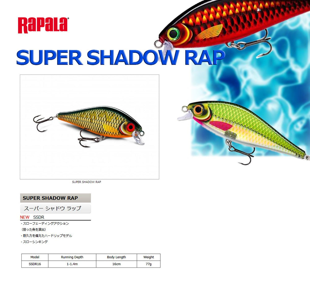 Close-up of the Rapala Super Shadow Rap Blue Spirit showing detailed body design for predator appeal.
