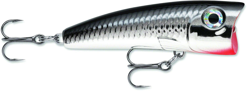 Rapala Ultra Light Pop 04 Chrome front view showing chrome lure for surface action.