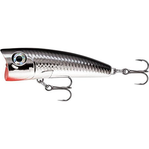 Rapala Ultra Light Pop 04 Chrome side profile highlighting reflective finish.