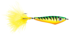 Rapala VMC Hatchet Spoon Fire Tiger lure delivering high flash for ice fishing