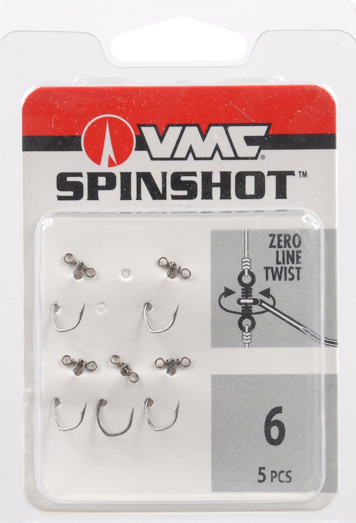 Rapala VMC SpinShot dropshot hook improves rigs and reduces line twist.